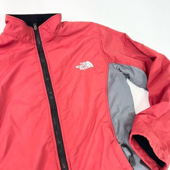 The North Face Windbreaker Womens Medium Red & Gray Colorblock Full Zip Jacket - Picture 4 of 11